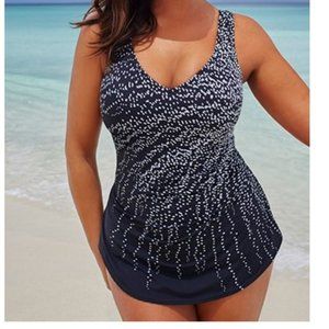 Nwt Swimsuits For All Skirted Front Sarong one Piece